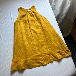 EVERY‎ mustard ramie linen sleeveless mini dress